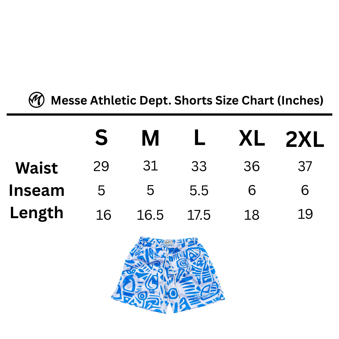 Blue Tribal Mesh Shorts