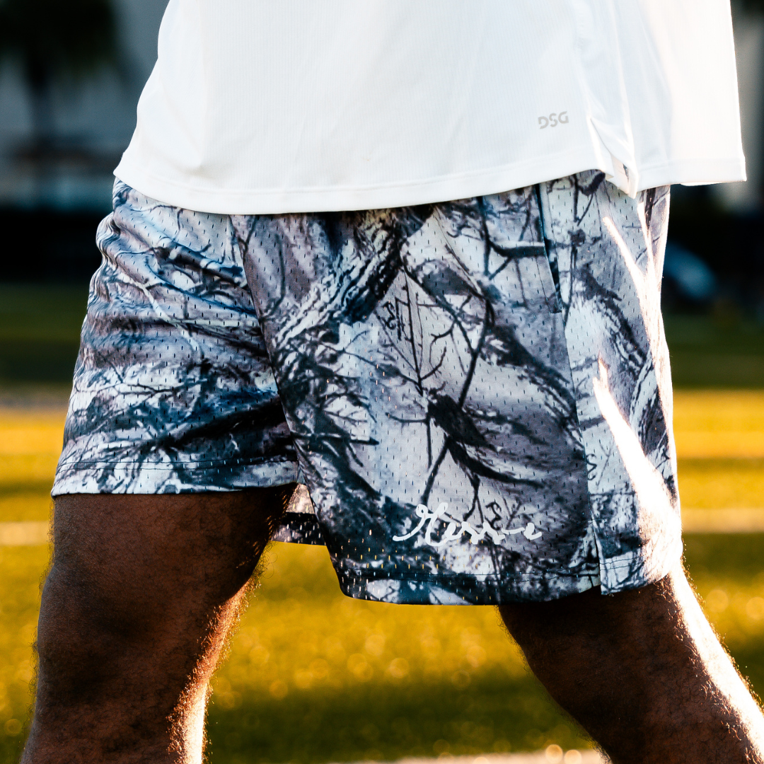 Grey Camo Mesh Shorts