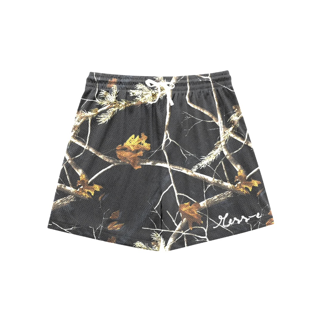Black Camo Mesh Shorts